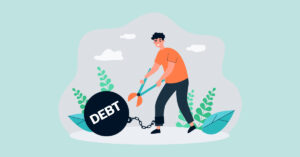 Infographic of a man trying to cut his credit card debt
