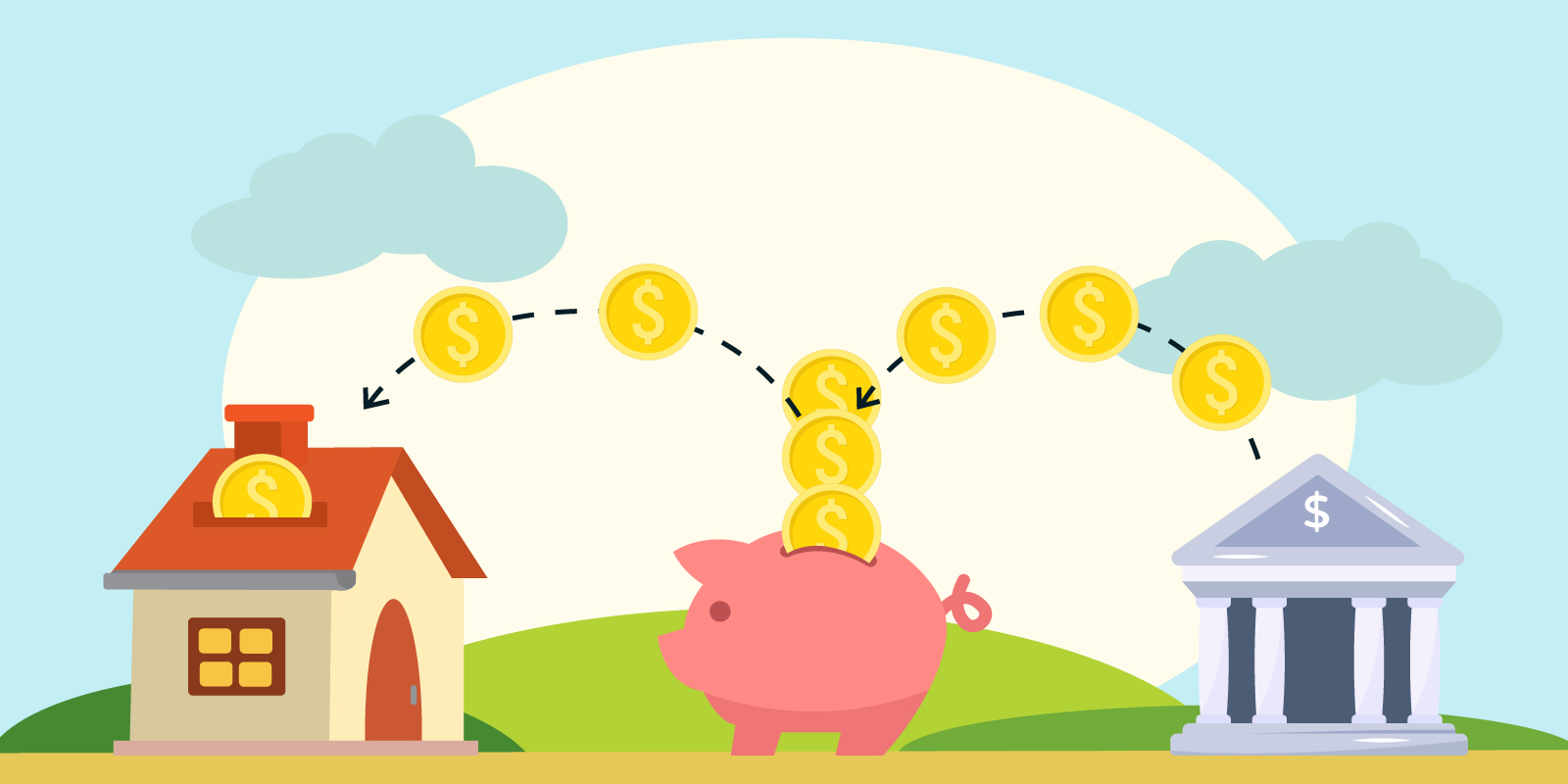 Infographic of a piggy bank and trying to refinance their home