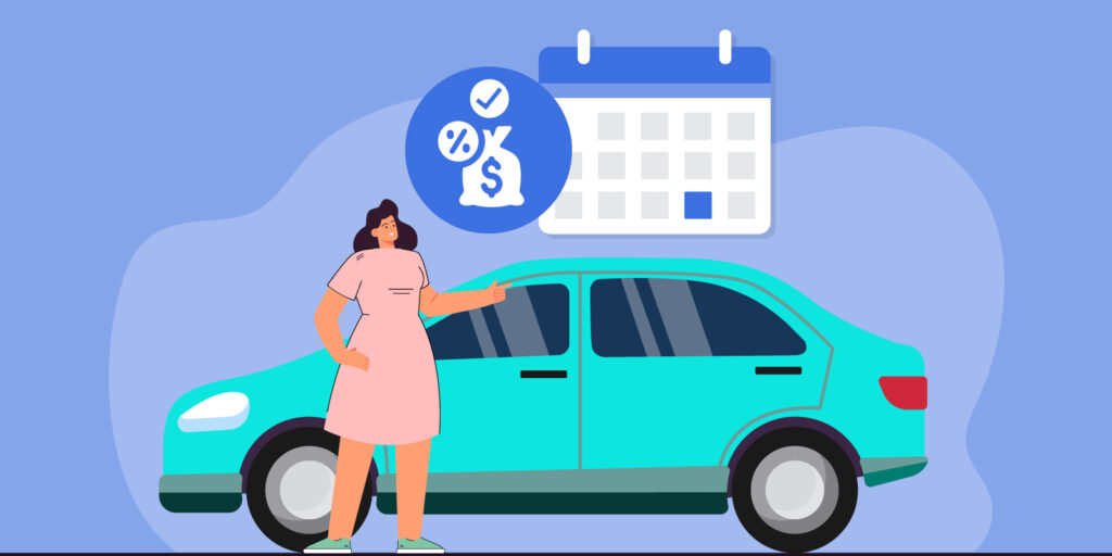 Infographic of a woman looking to get an auto loan rate