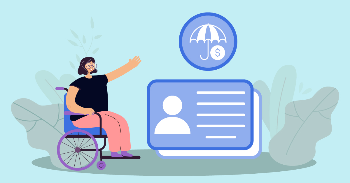 Infographic of a person in a wheelchair looking into social security disability