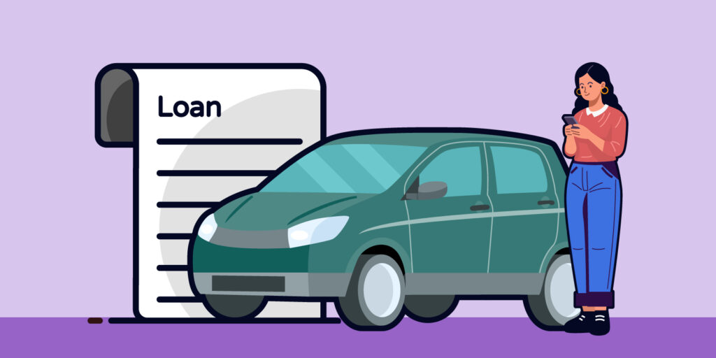 Infographic of a woman looking into getting an auto loan with bad credit