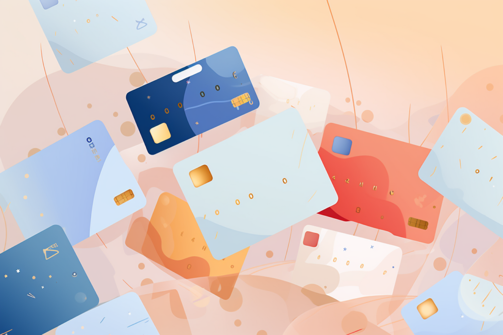 Graphic of several different credit cards