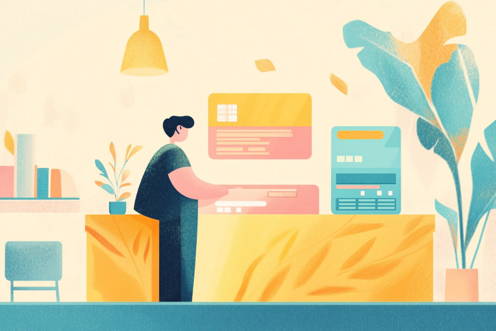 Man on a computer looking into opening a credit card