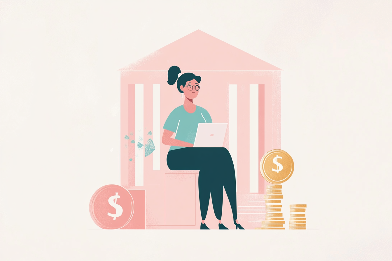 Woman on her computer looking into refinancing