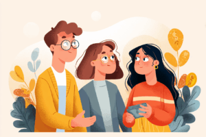 Parents talking to a teenager about money