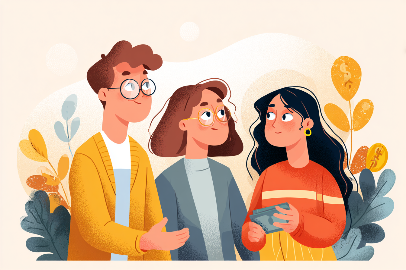 Parents talking to a teenager about money